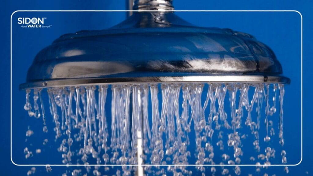Showerhead with water drops