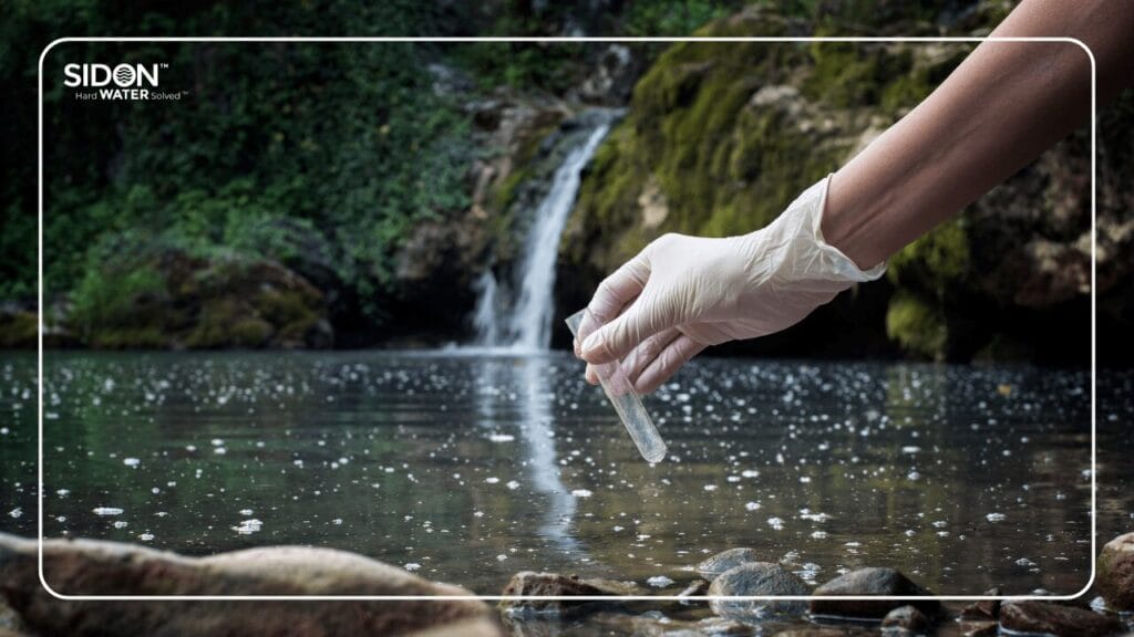 Water sample from river to test water quality